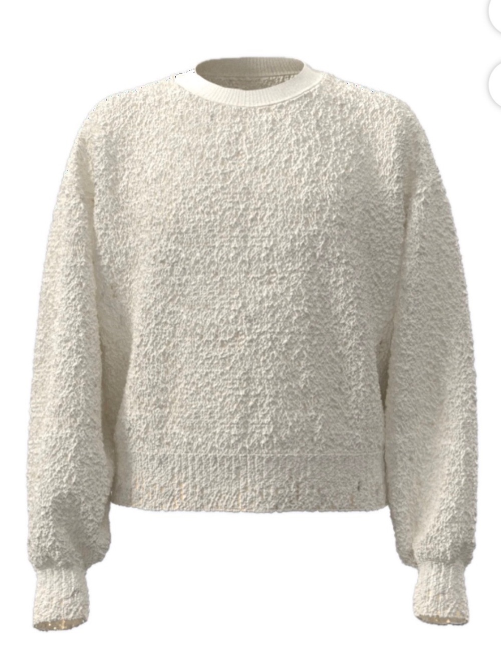 Cozy Women's Cream Fuzzy Sweater - Picture 3 of 3